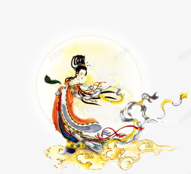 嫦娥奔月中秋节古风嫦娥png免抠素材_新图网 https://ixintu.com 中秋节 古风 奔月 嫦娥