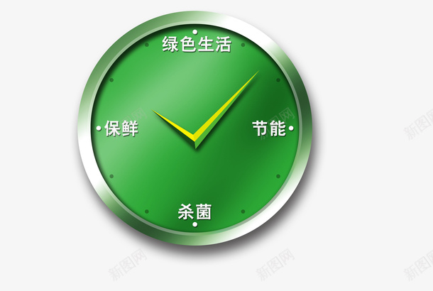 环保钟psd免抠素材_新图网 https://ixintu.com 时钟 环保 绿色 钟