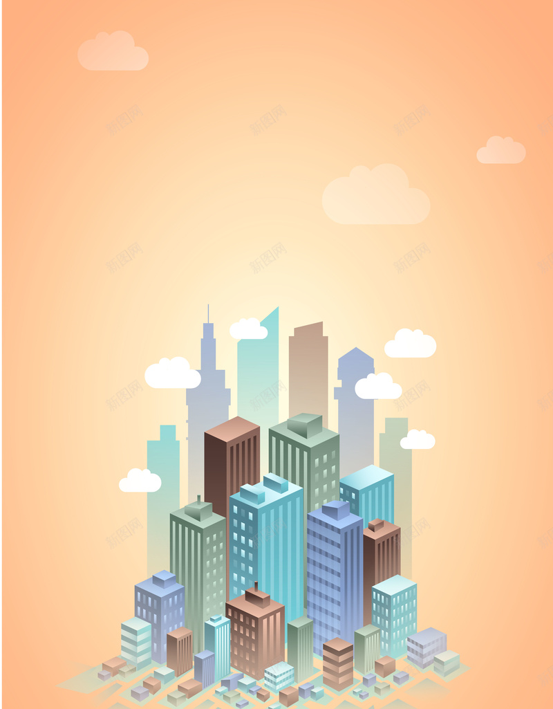 矢量清新文艺扁平楼宇背景ai设计背景_新图网 https://ixintu.com 几何 地产 扁平 文艺 楼宇 楼盘 橙色 清新 渐变 矢量 背景 矢量图