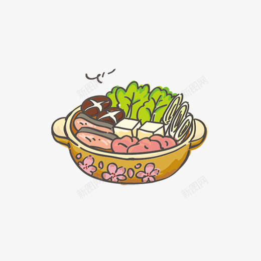 彩色手绘便当美食元素png免抠素材_新图网 https://ixintu.com 参合 圆形 彩色 手绘 绿色 美食 蔬菜 蘑菇 食物