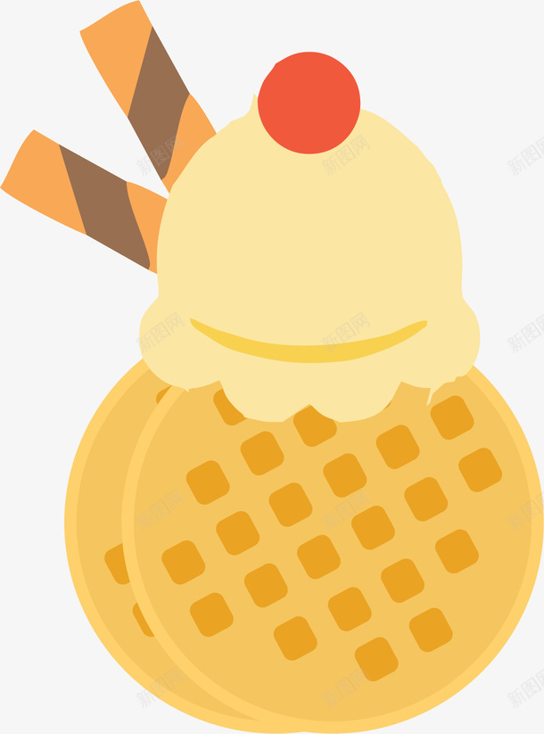 冰淇淋卡通华夫饼矢量图eps免抠素材_新图网 https://ixintu.com waffle 冰淇淋 华夫饼 卡通华夫饼 卡通风格 卡通饼干 矢量华夫饼 矢量图 饼干