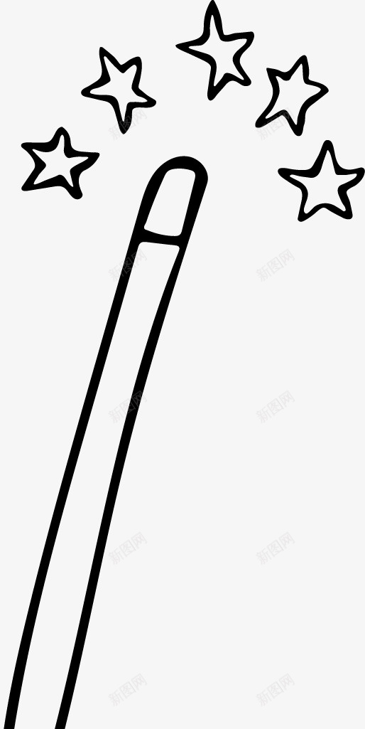手绘画装饰图标png_新图网 https://ixintu.com 五角星 手绘画 矢量装饰 装饰 魔法棒