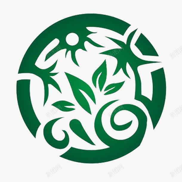 圆形树叶有趣简约园林logo图标png_新图网 https://ixintu.com 园林logo 圆形 有趣 树叶 简约