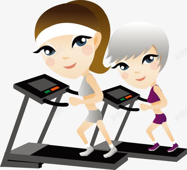 卡通跑步机上的年轻女郎png免抠素材_新图网 https://ixintu.com 健身 健身年轻女郎 卡通跑步机上的年轻女郎 矢量卡通跑步机上的年轻女郎 跑步机 跑步机上的年轻女郎矢量