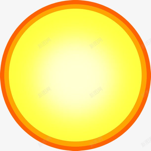 黄色圆形红色边框png免抠素材_新图网 https://ixintu.com 圆形 红色 边框 黄色