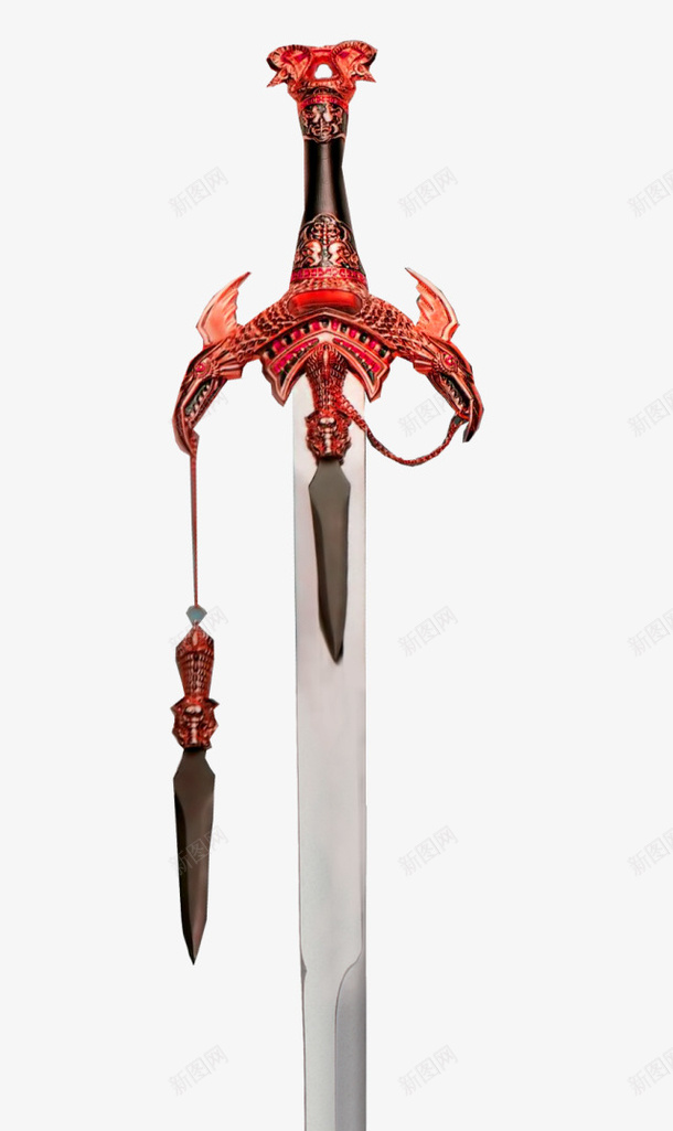 红褐色中国风宝剑装饰图案png免抠素材_新图网 https://ixintu.com 中国风 免抠PNG 宝剑 红褐色 装饰图案