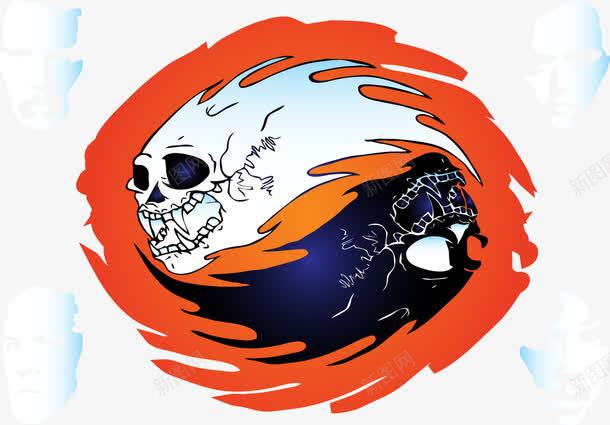 骷髅矢量图ai免抠素材_新图网 https://ixintu.com 免费矢量下载 八卦 形状 插画 矢量图 红色 红色八卦图 骷髅