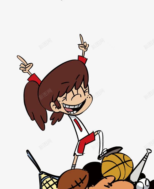 欢呼的小女孩png免抠素材_新图网 https://ixintu.com PNG图片 PNG图片素材 PNG素材 PNG素材免费下载 欢呼 球类 运动 高兴