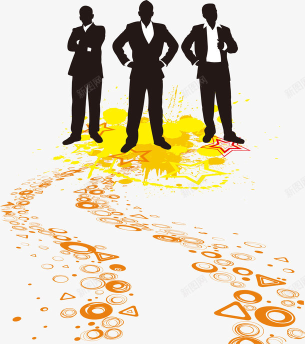 剪影商务人物三足鼎立矢量图ai免抠素材_新图网 https://ixintu.com 三个人 剪影 商务人物 矢量图
