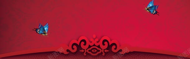 喜庆假日jpg设计背景_新图网 https://ixintu.com 古典花纹 喜庆 红色 蝴蝶