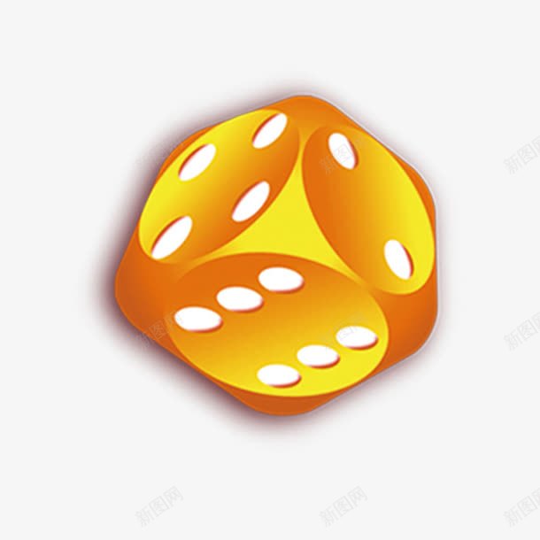 金黄色骰子png免抠素材_新图网 https://ixintu.com 卡通 卡通骰子图案 骰子 黄金色