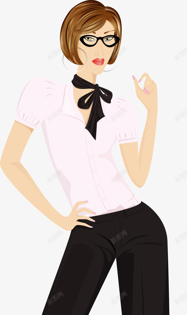卡通时尚达人矢量图eps免抠素材_新图网 https://ixintu.com 五官 人 人物 口鼻 女人 女人图 女人正脸 女人脸 时尚女人 漂亮女人 矢量图 矢量女人 纤体美女 纤细美女 美女