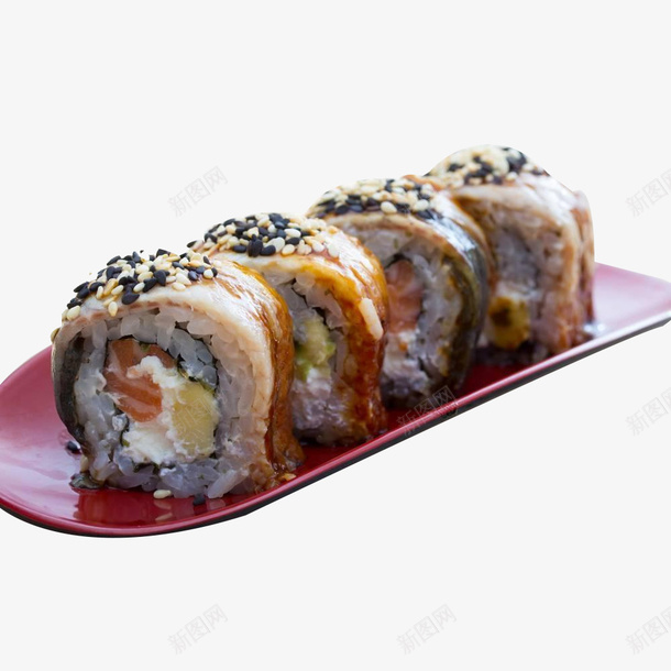 黑芝麻鳗鱼寿司餐饮食品png免抠素材_新图网 https://ixintu.com 下午茶点 小吃 美味 食品餐饮 食物 鳗鱼寿司 黑芝麻鳗鱼寿司