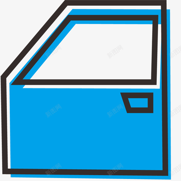 车门图标png_新图网 https://ixintu.com 卡通 图标 手绘 汽车 蓝色 车门 车门图标 门