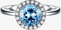宝石质感创意合成质感蓝色宝石钻戒高清图片