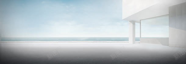 白色海景别墅海报背景jpg设计背景_新图网 https://ixintu.com 别墅 海报 海景 白色 背景