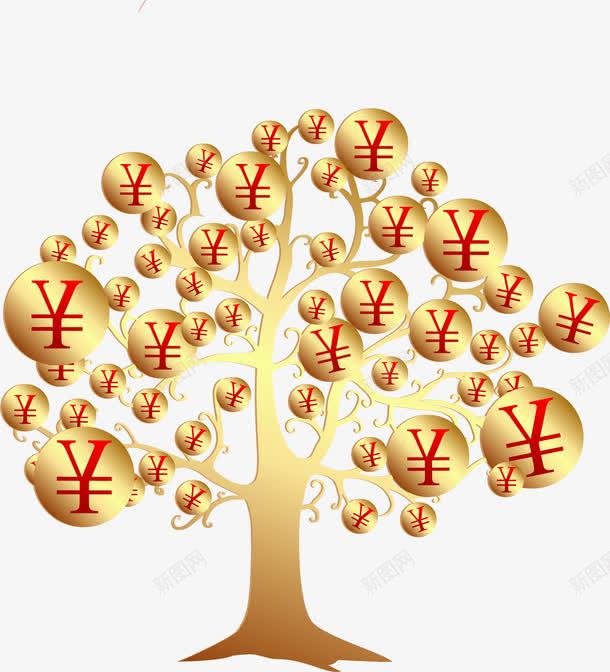 金色摇钱树png免抠素材_新图网 https://ixintu.com 摇钱树 货币符号 金币树 金色