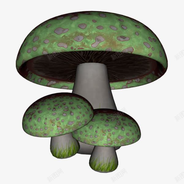 绿色蘑菇png免抠素材_新图网 https://ixintu.com 卡通 手绘 绿色 菌类 蘑菇