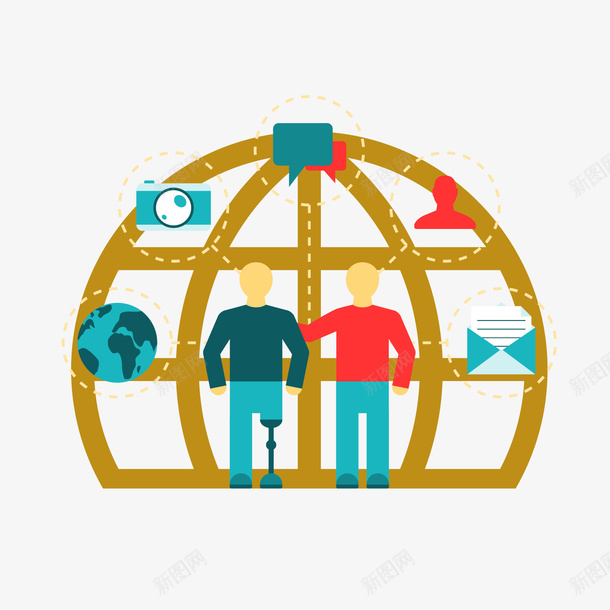 卡通残疾人物患者png免抠素材_新图网 https://ixintu.com 互联网 卡通人物 患者 残疾人物 背景装饰
