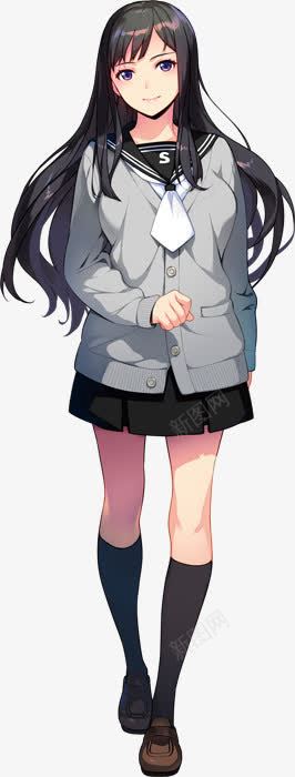 黑发制服女子高中生png免抠素材_新图网 https://ixintu.com 制服 女子 高中生 黑发 黑长直