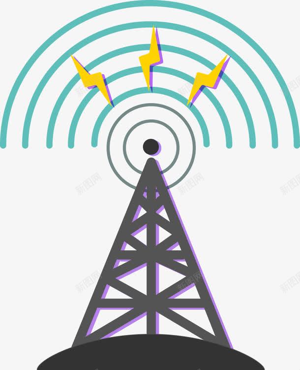 手绘电塔信号塔矢量图ai免抠素材_新图网 https://ixintu.com 信号塔 手绘 电力 电塔 矢量图