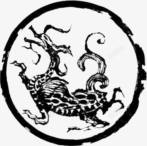 祥龙简笔画png免抠素材_新图网 https://ixintu.com 画风 祥龙 祥龙图案 简笔画