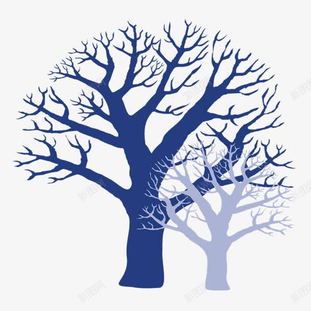 树的轮廓图png免抠素材_新图网 https://ixintu.com 小树 树 植物 矢量装饰 蓝色的树 装饰