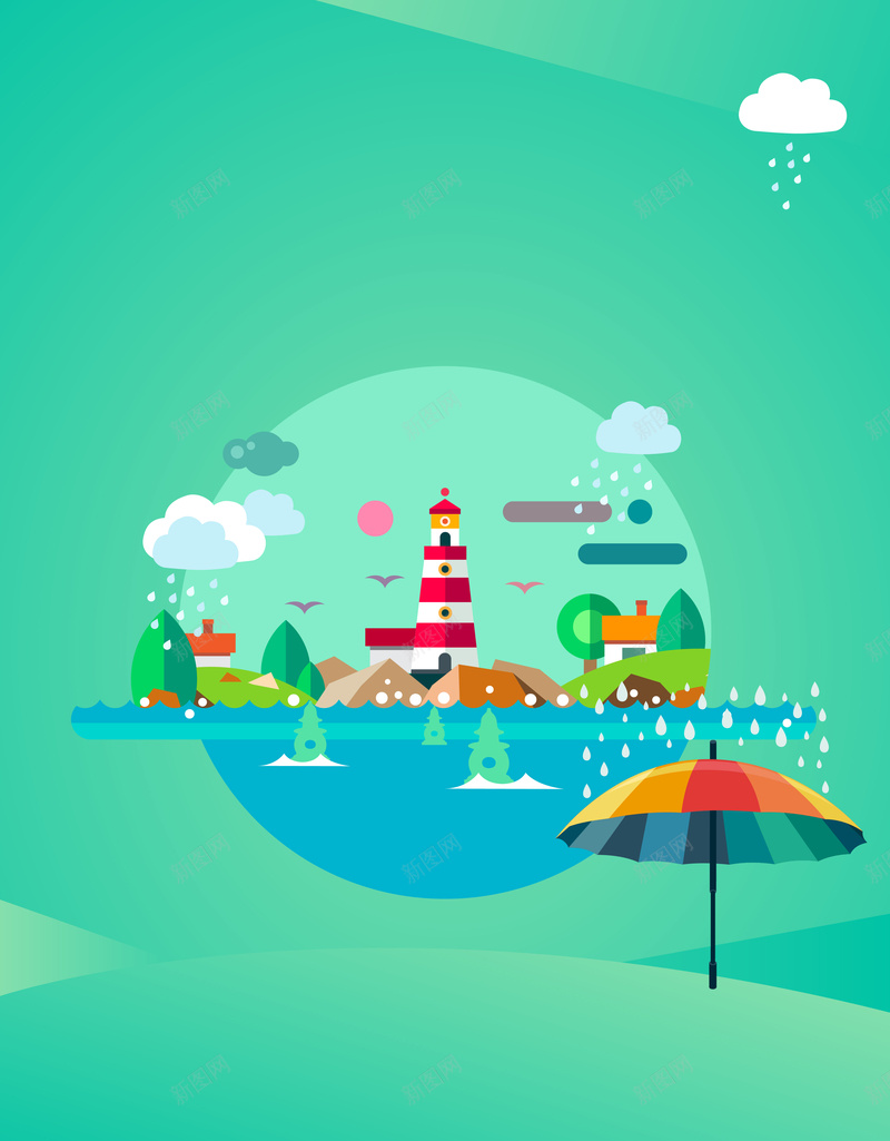 小清新简约手绘扁平24节气雨水背景矢量图ai设计背景_新图网 https://ixintu.com 24节气 传统节日 小清新 扁平 手绘 矢量 简约 素材 背景 雨水 矢量图