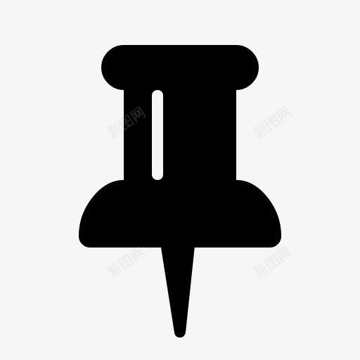 图钉黑色固定方向感图标png_新图网 https://ixintu.com 固定 图钉 方向 黑色