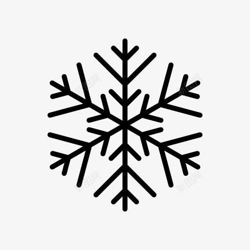 六角雪花符号图标png_新图网 https://ixintu.com 雪花