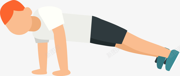 做俯卧撑的男人插画png免抠素材_新图网 https://ixintu.com 人物插画 做俯卧撑 健身 手撑在地上 男人插画 短发男人 锻炼