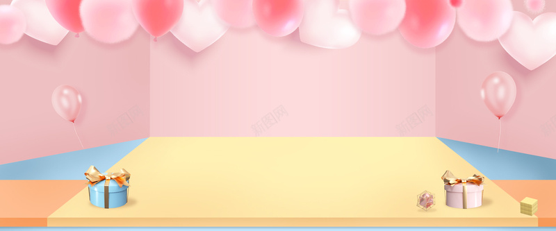可爱粉色立体母婴背景图psd设计背景_新图网 https://ixintu.com 儿童 可爱 母婴 粉色
