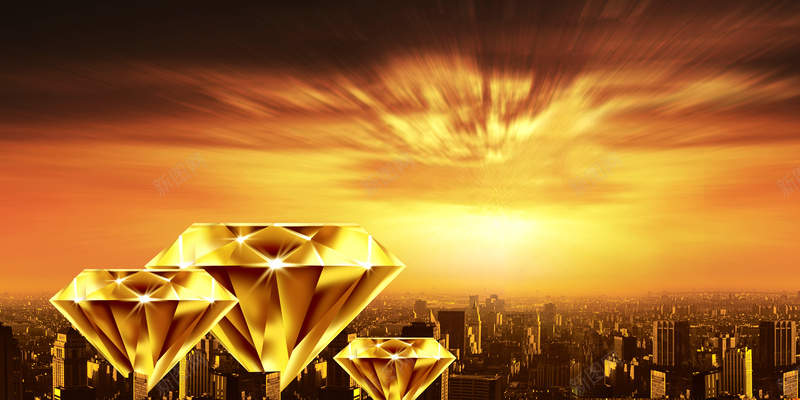 金色财富城市展板背景psd设计背景_新图网 https://ixintu.com 商务 棕色 科幻 科技 金色财富城市展板背景