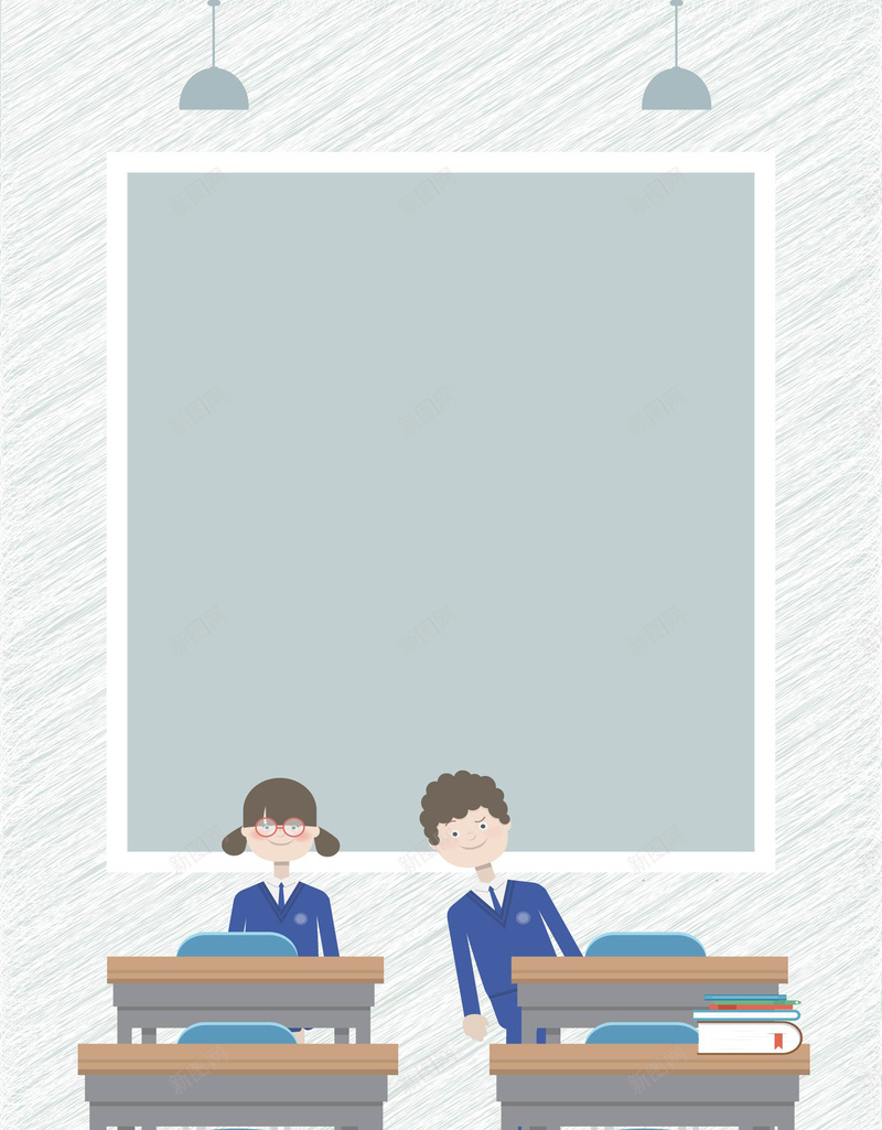 卡通手绘开学季教室课堂矢量图ai设计背景_新图网 https://ixintu.com 卡通 女孩 开学季 手绘 教室 男孩 课堂 课桌 黑板 矢量图