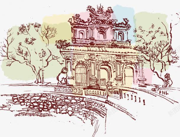 越南素描街景png免抠素材_新图网 https://ixintu.com 矢量素材 素描 街景 越南 速写