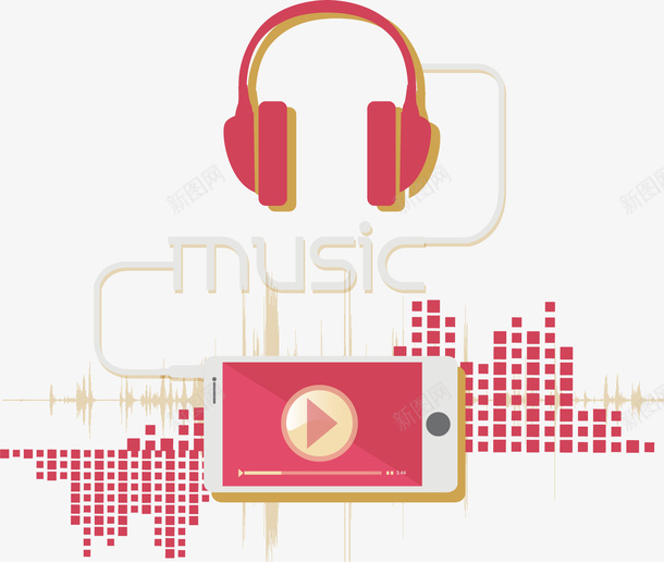 科技耳机矢量图ai免抠素材_新图网 https://ixintu.com music 手机 科技 耳机 矢量图