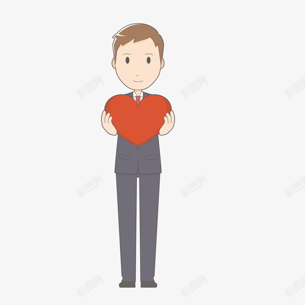 拿着爱心的商务人士矢量图ai免抠素材_新图网 https://ixintu.com 商务人士 情人节 手绘 拿着 爱心 红色 矢量图