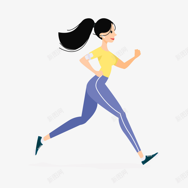 手绘卡通扁平风跑步png免抠素材_新图网 https://ixintu.com 卡通 大步跑 扁平风 手绘 跑步