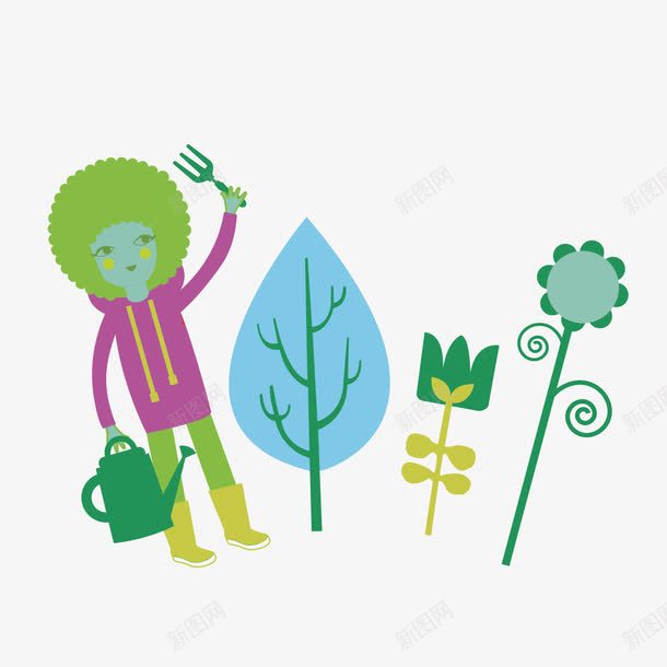 卡通绿植图png免抠素材_新图网 https://ixintu.com 元素装饰 卡通环保 植树节 矢量花卉 绿植元素 绿色 装饰植物
