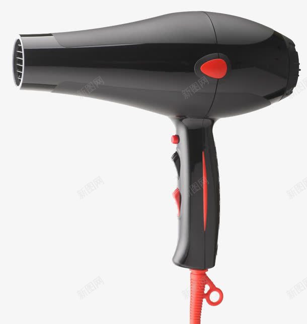 黑红配色电吹风png免抠素材_新图网 https://ixintu.com 产品实物 家用电器 电吹风 黑红配色