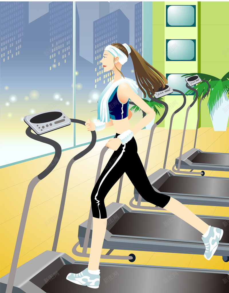 美女健身美体矢量图跑步02ai设计背景_新图网 https://ixintu.com 努力 卡通 卡通素材 女孩卡通图 手绘 男孩卡通图 童趣 矢量图