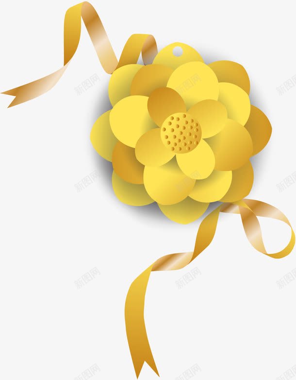 装饰新式雕花矢量图ai免抠素材_新图网 https://ixintu.com 3D立体 微立体 新式雕花 花卉 装饰图案 金色雕花 矢量图
