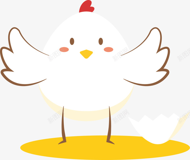 白色可爱蛋壳小鸡png免抠素材_新图网 https://ixintu.com Easter Happy 复活节 复活节彩蛋 复活节快乐 小公鸡 蛋壳小鸡