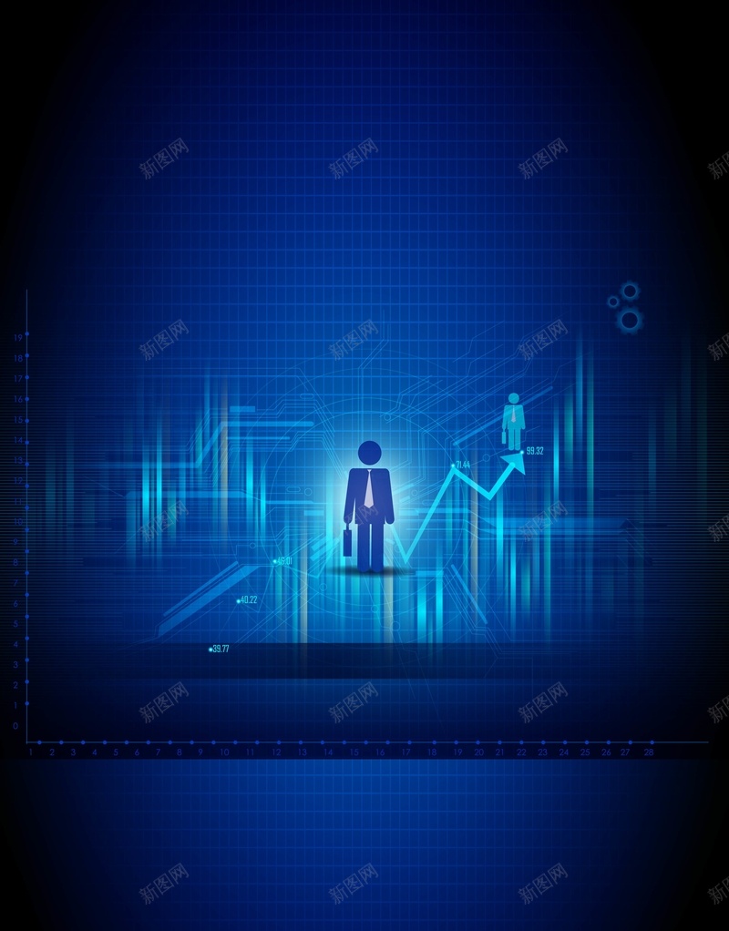 矢量商业企业文化金融背景ai设计背景_新图网 https://ixintu.com 上升 企业 发展 商业 商务人士 数据 波折线 海报 炫彩 矢量 矢量图 箭头涨价 背景 蓝色 质感 金融