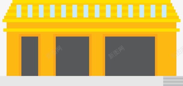 黄色卡通车库库房图标png_新图网 https://ixintu.com 仓库 仓库图标 厂房 图标 存货 库存 库房 建筑 车库