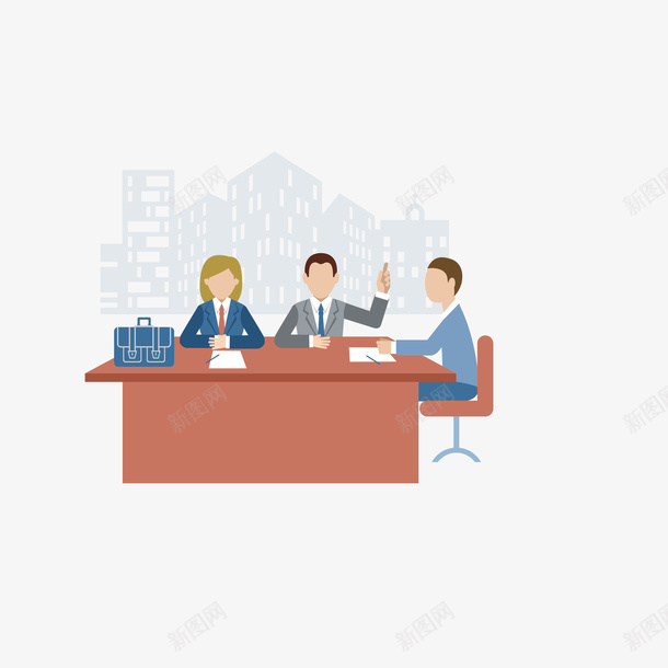 三个人的会议矢量图eps免抠素材_新图网 https://ixintu.com 三人讨论会 会议 商务 座谈会 矢量图