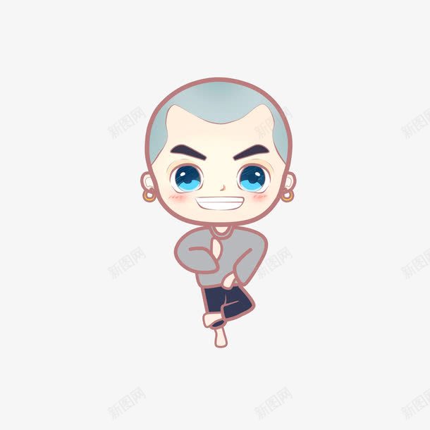 金鸡独立的小和尚png免抠素材_新图网 https://ixintu.com 光头小和尚 卡通 古代 可爱 手绘小和尚 萌萌哒