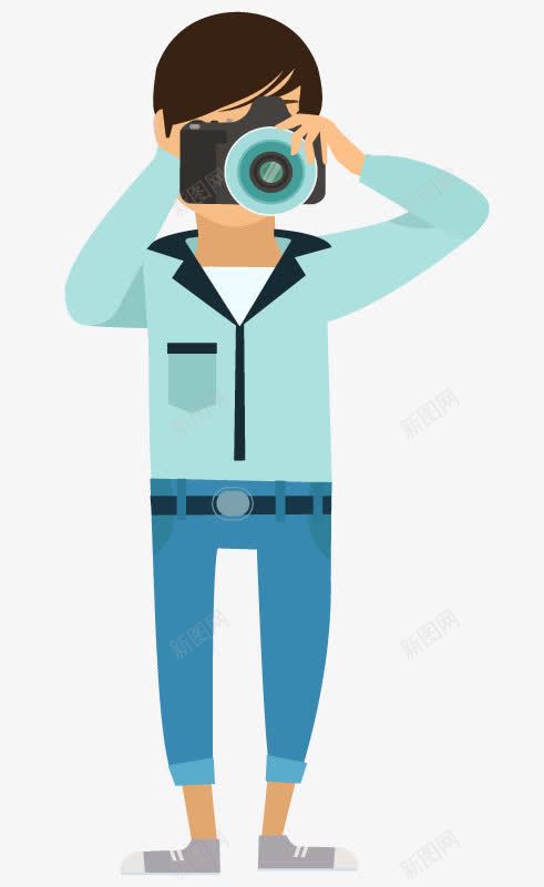照相png免抠素材_新图网 https://ixintu.com 单反相机 男摄影师 短发男生