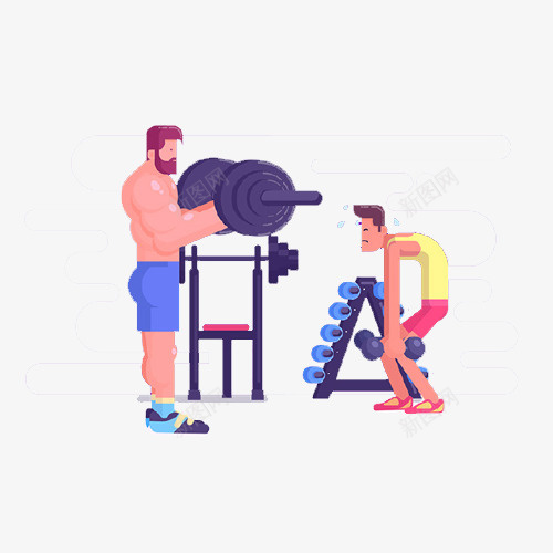 正在健身的人儿png免抠素材_新图网 https://ixintu.com 健身 卡通 扁平化 手绘
