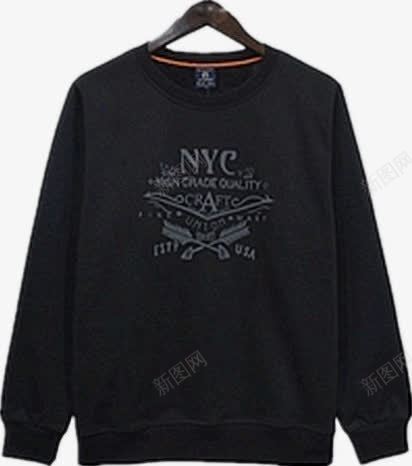 男士加绒卫衣png免抠素材_新图网 https://ixintu.com 产品实物 圆领 套头 黑色